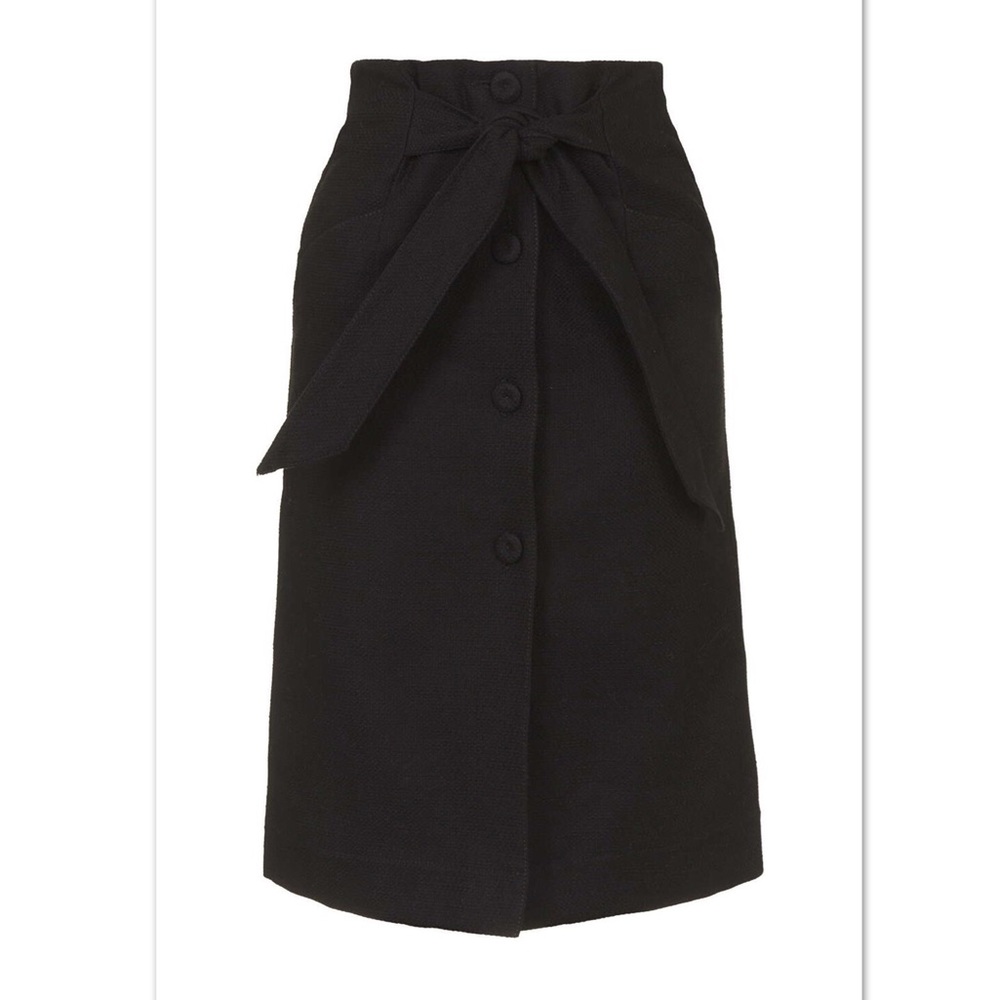 Topshop Midi Tie Front Skirt